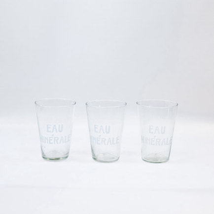 Three French drinking glasses