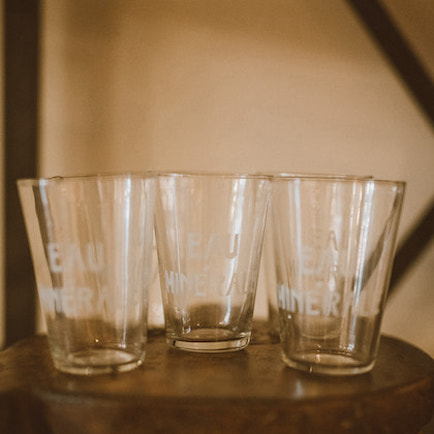 Four French drinking glasses
